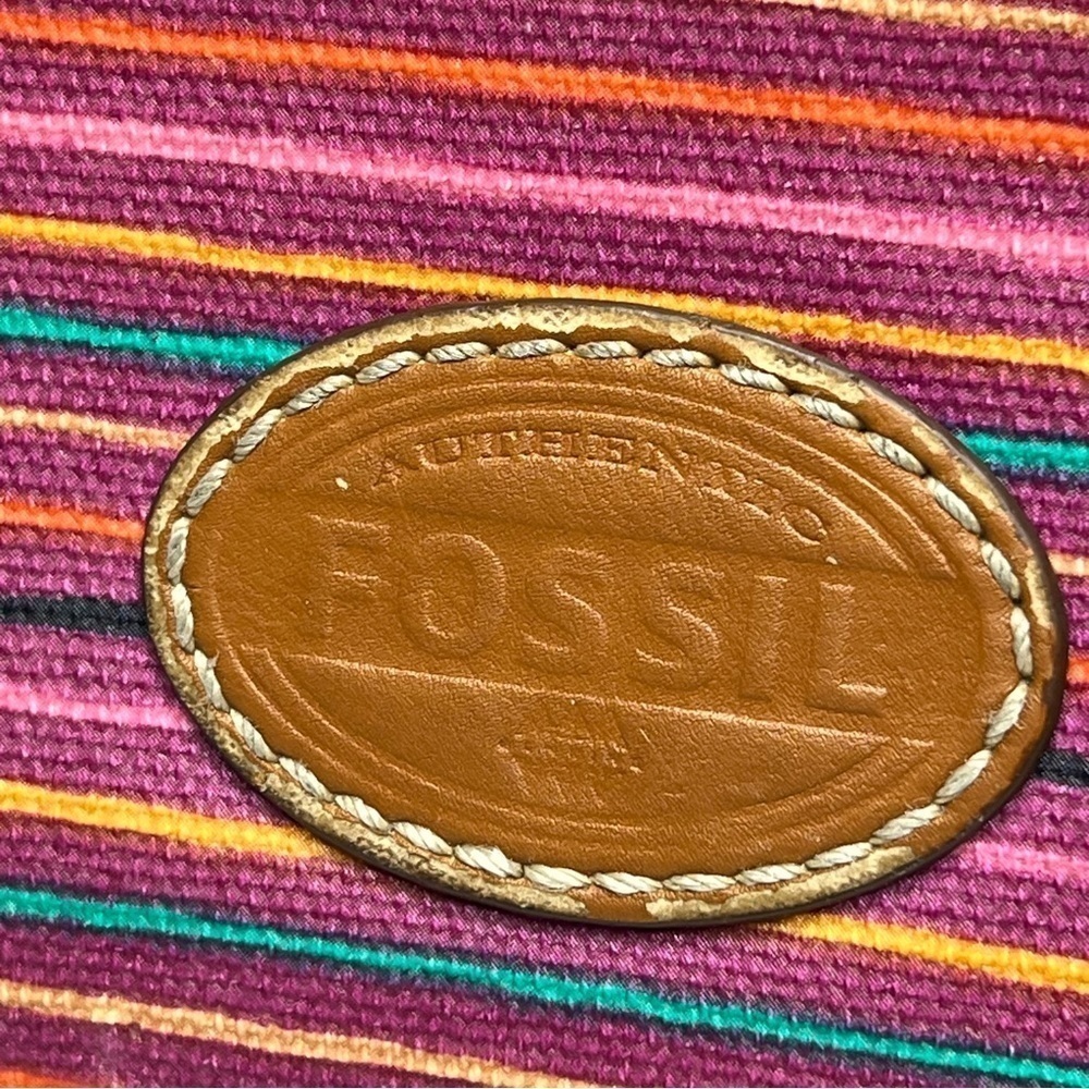 FOSSIL Multi Striped Zip Around Rectangle Clutch … - image 3
